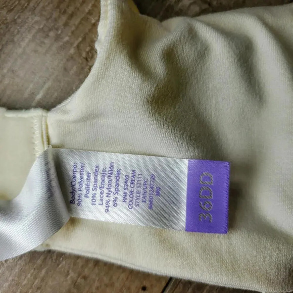 NWT Secret Treasures 36DD Cream Women's Bra with Lace - Picture 9 of 14
